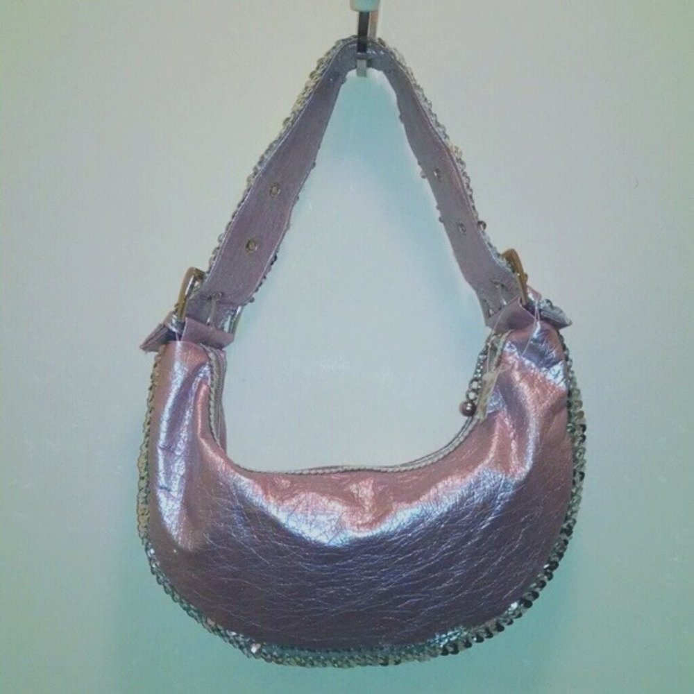 Vintage Rare Pink Silver Sexy Sequins Shoulder Handbag Purse